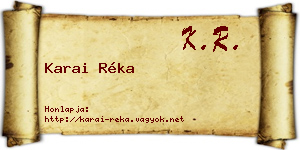 Karai Réka névjegykártya