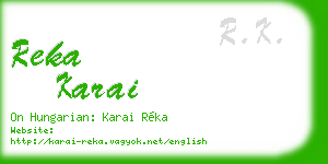 reka karai business card